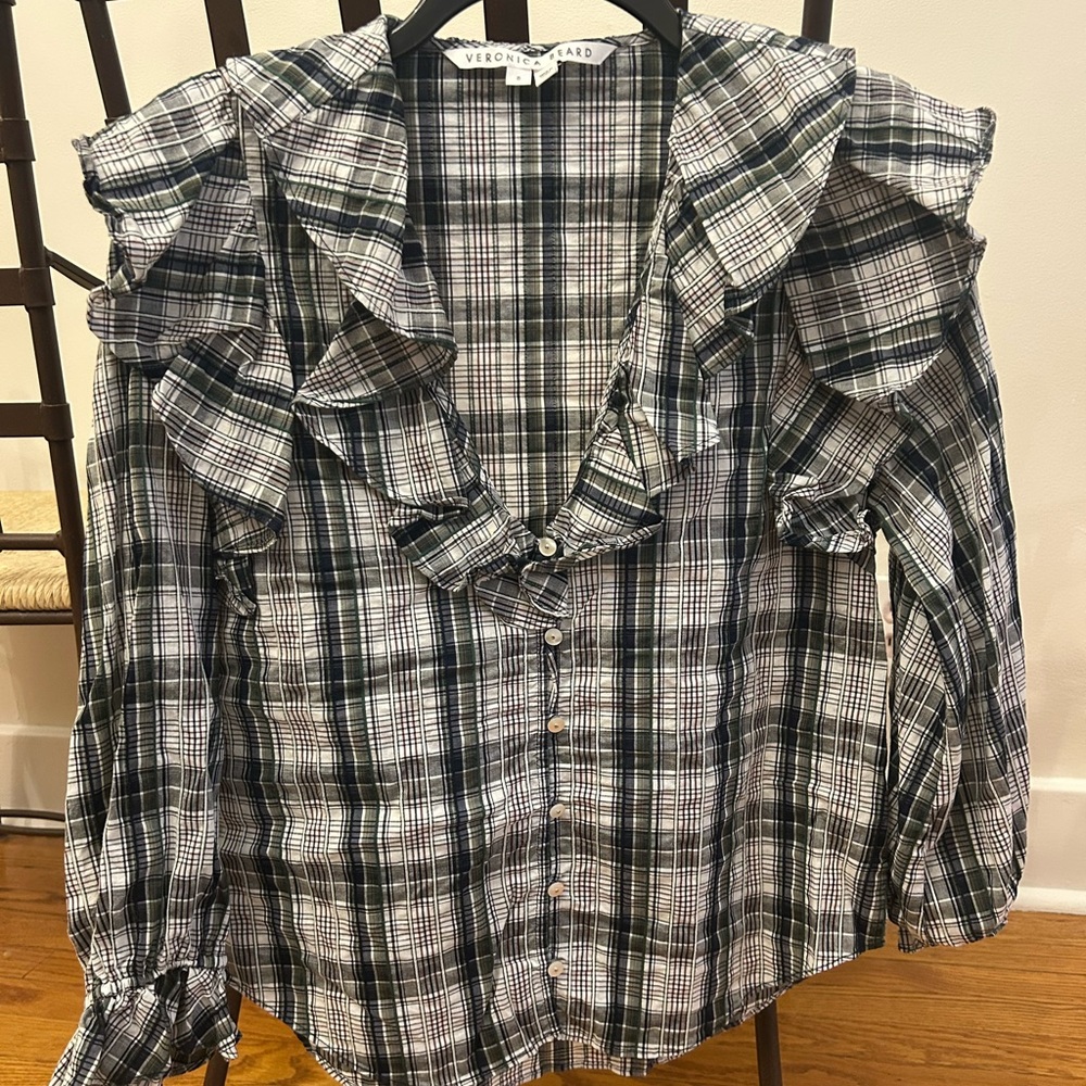 Veronica Beard 8 Plaid Top